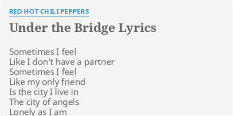 under the bridge lyrics|under the bridge tekstowo.